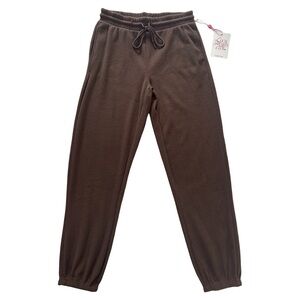 NWT Local Hearts Club brown waffle knit lounge pants